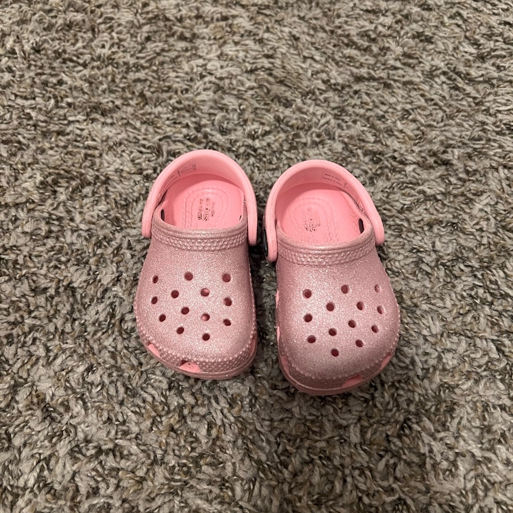Toddler girl sparkly crocs